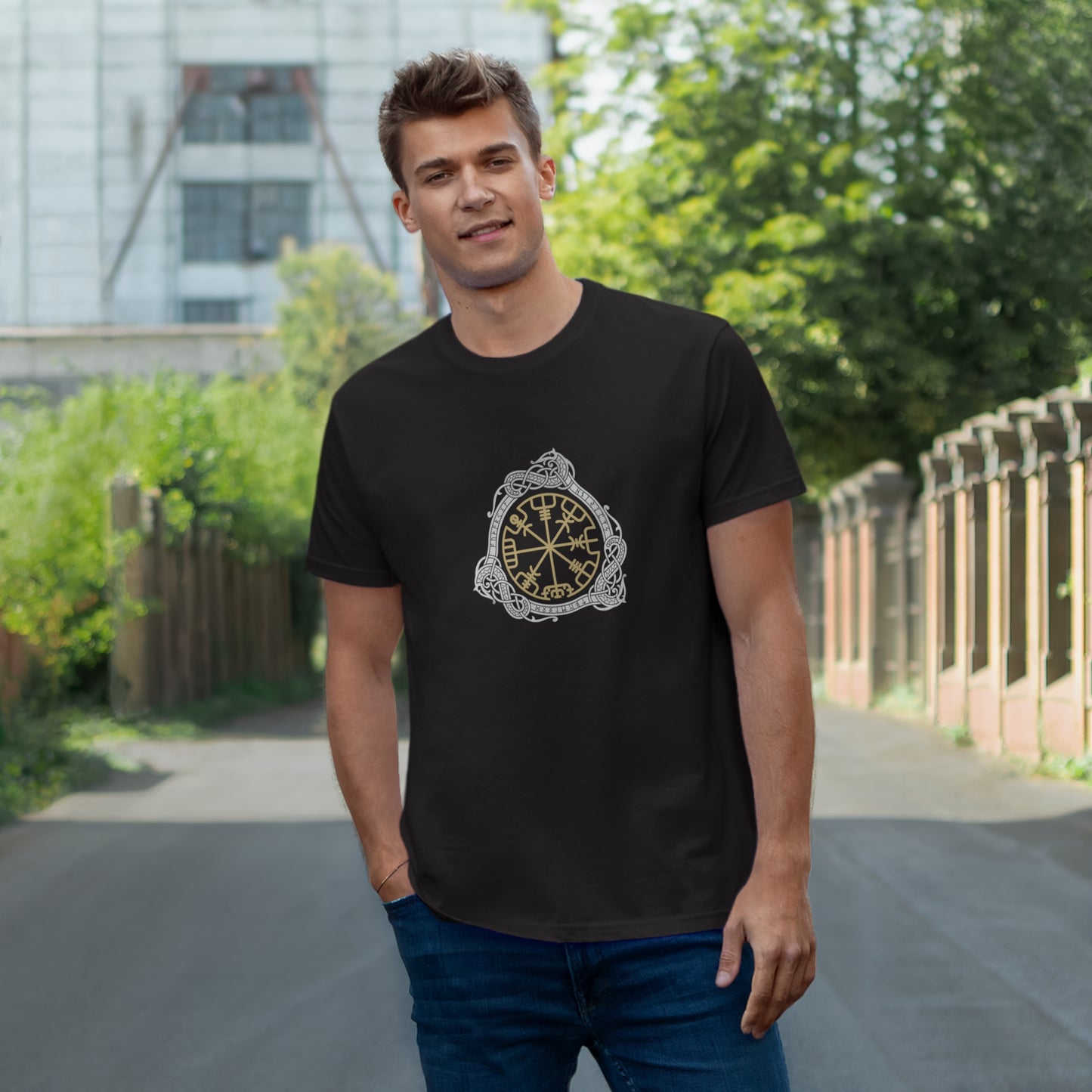 T-Shirt Unisex Single Jersey  "Vikinger Symbol"