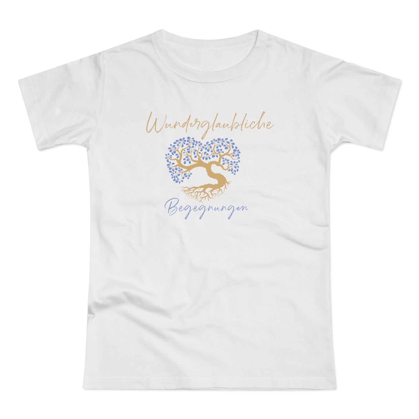 T-Shirt Frauen Single Jersey "Wunderglaubliche Begegnungen" weiß