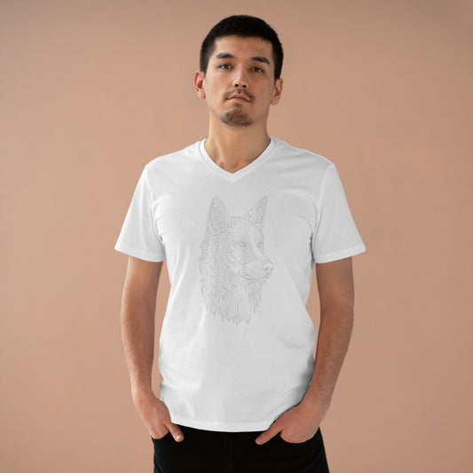 T-Shirt Herren Presenter V-neck "Wolfskopf"