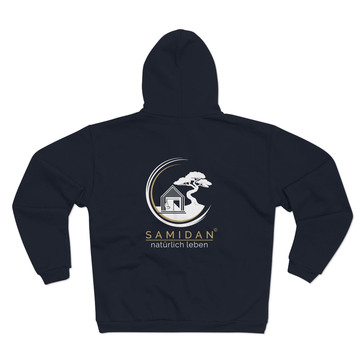 Sweatjacke Unisex "SAMIDAN" Logo gold & weiß