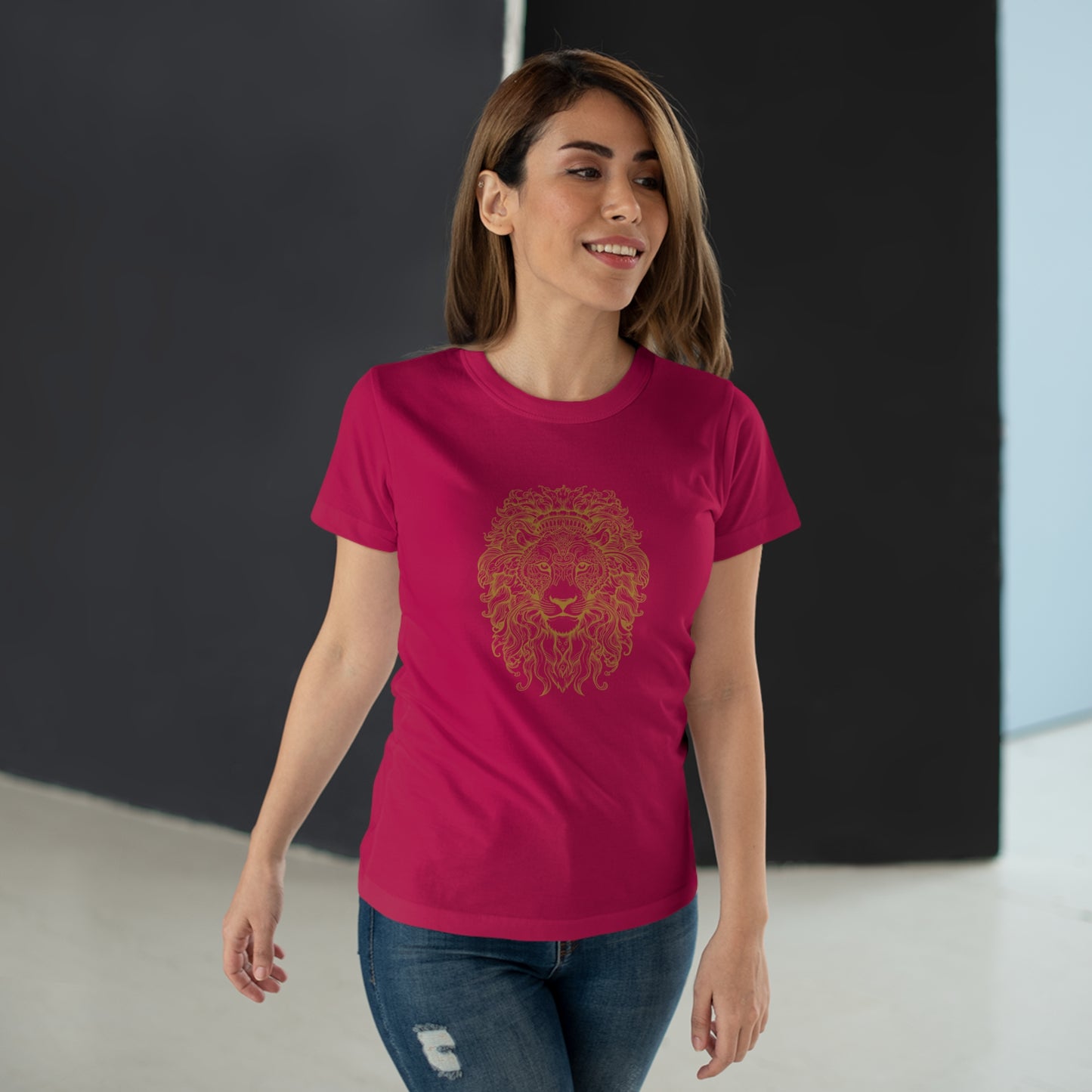 T-Shirt  Frauen Single Jersey "Löwenkopf"
