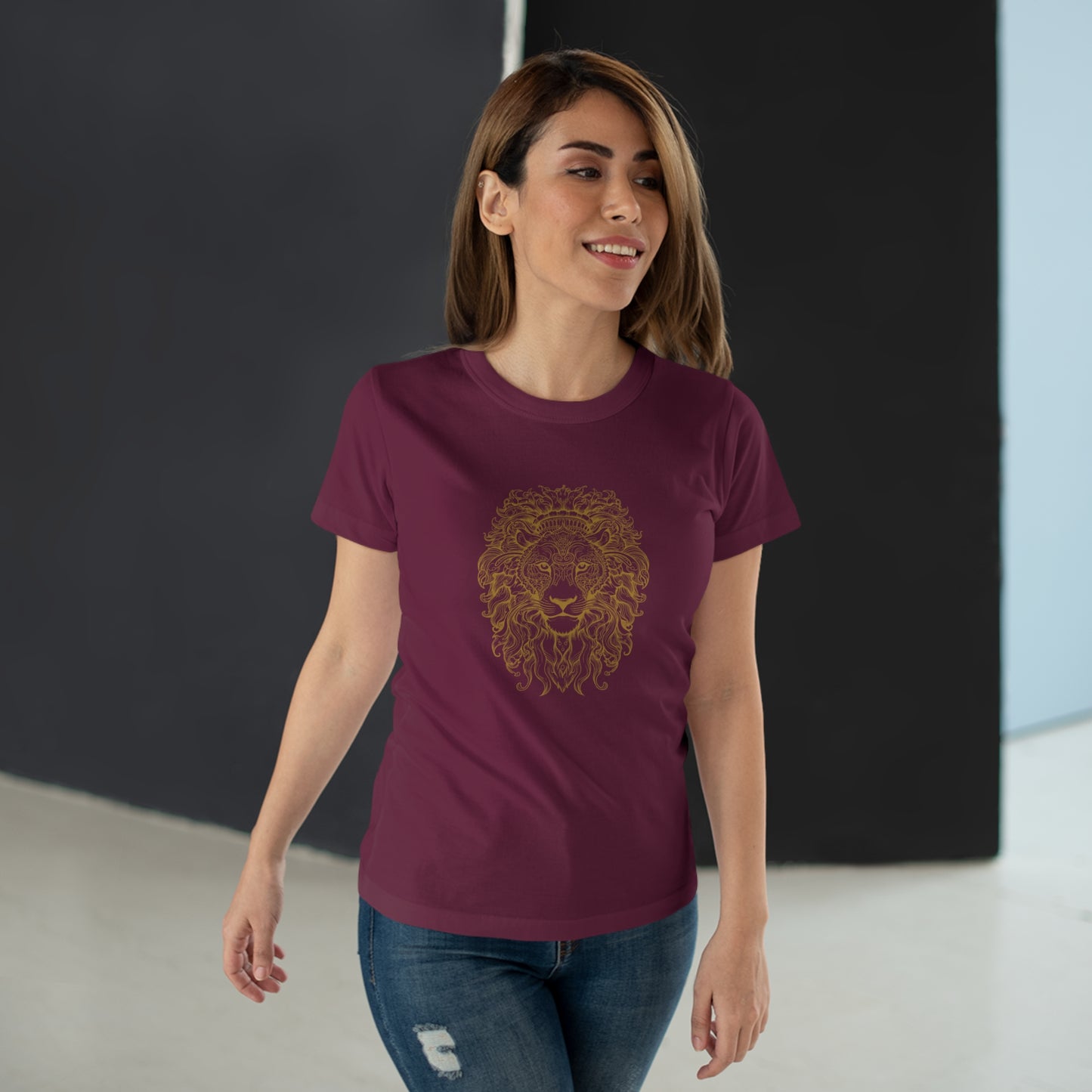 T-Shirt  Frauen Single Jersey "Löwenkopf"