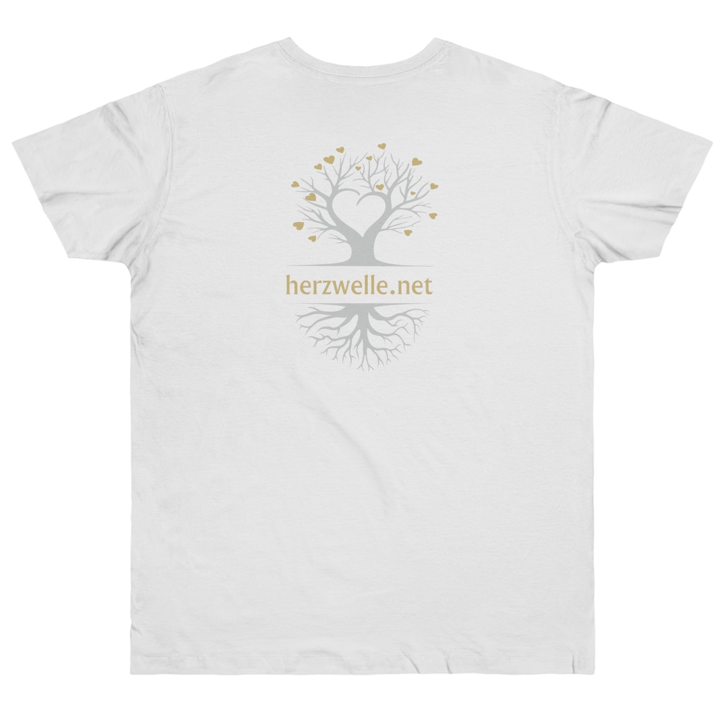 T-Shirt Herren Single Jersey "Herzwelle - Herzbaum" Logo gold & silber