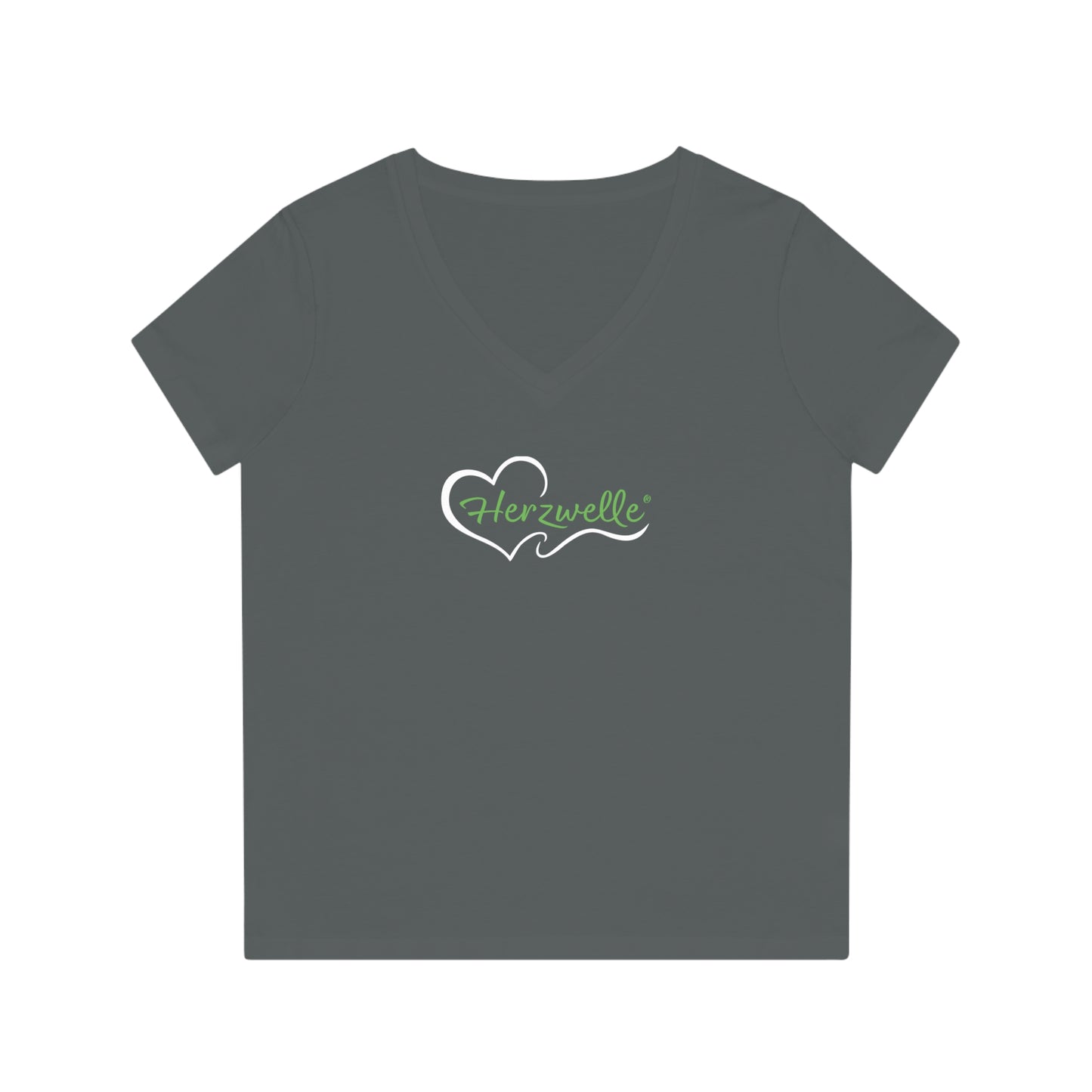 T-Shirt Frauen Evoker V-Neck "Herzwelle - Herzbaum"